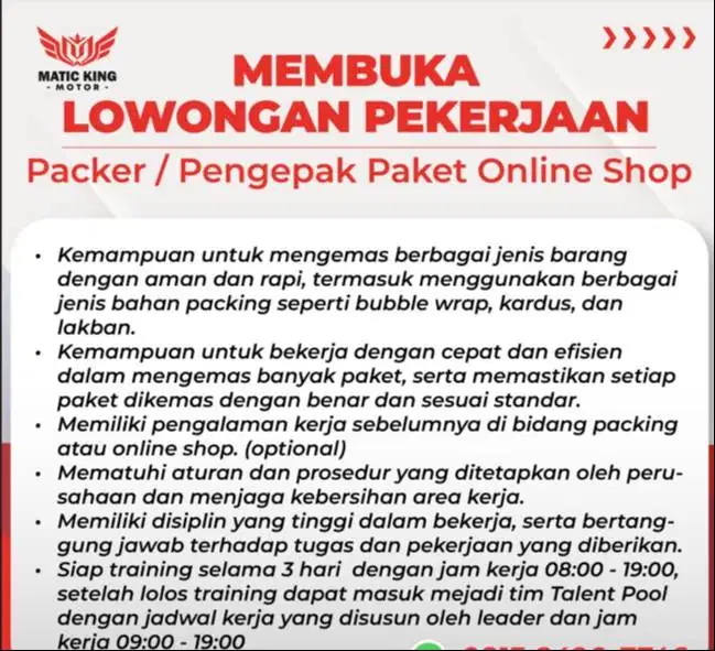 Lowongan Kerja Packing Paket Online Shop