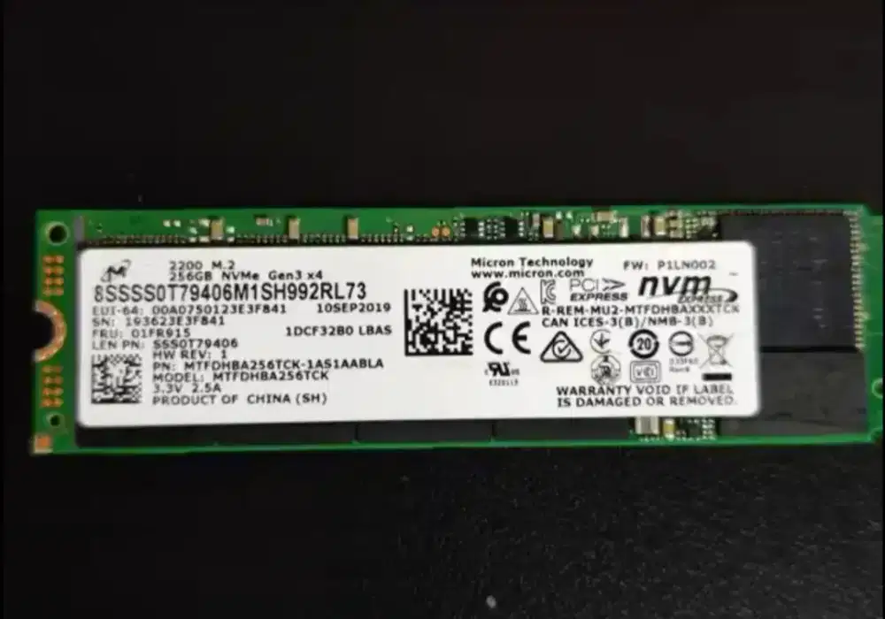 NVME MICRON 256GB 22mmx80mm