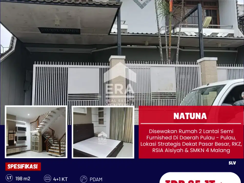 Rumah 2 Lantai Semi Furnished Di Daerah Pulau - Pulau