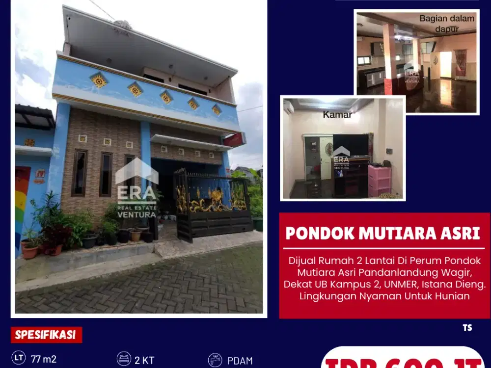 Rumah 2 Lantai Di Perum Pondok Mutiara Asri Pandanlandung Wagir