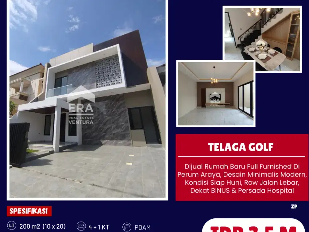 Rumah Baru Full Furnished Di Perum Araya, Dekat BINUS & RS Persada