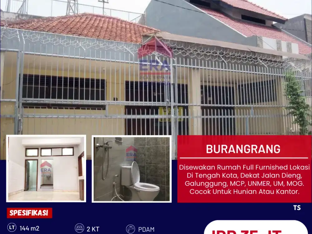 Rumah Lokasi Tengah Kota Dekat Jalan Galunggung