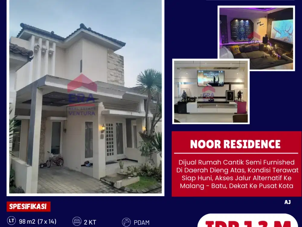 Rumah Cantik Semi Furnished Di Daerah Dieng Atas