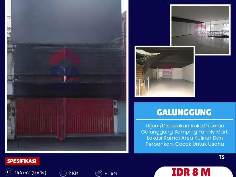 Disewakan Ruko Di Jalan Galunggung Samping Family Mart