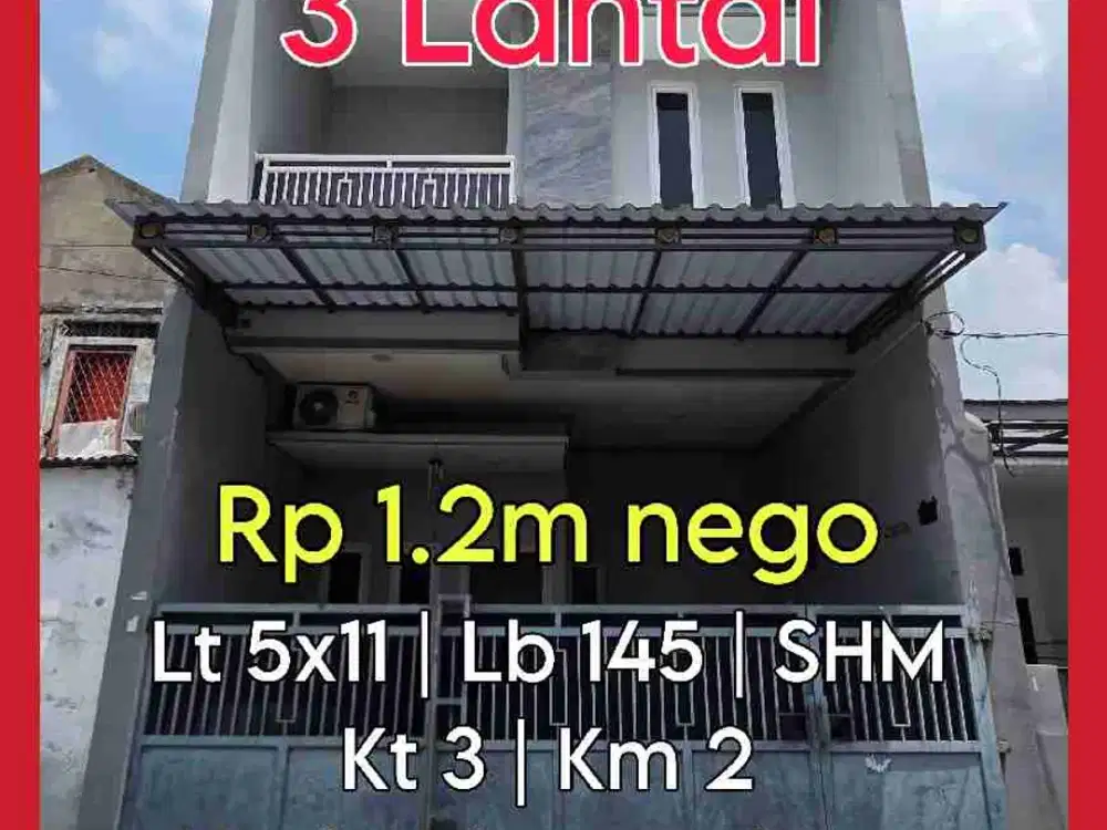 Wilson Rumah 3 lantai siap huni di poris indah