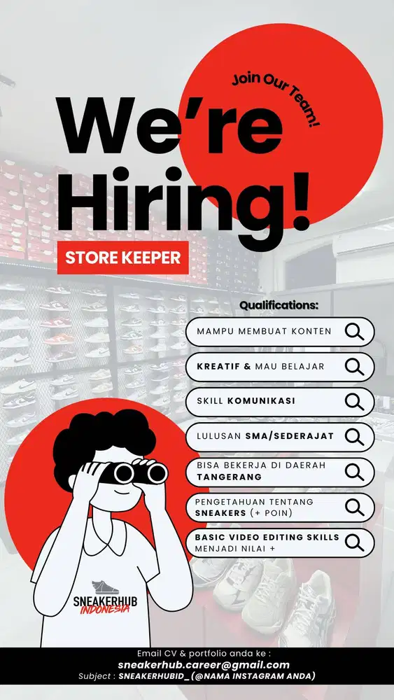 DIBUTUHKAN SEGERA : STORE CREW
