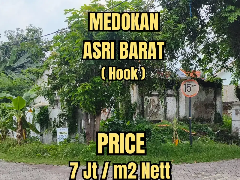 ‼️MURAAH‼️ TANAH HOOK MEDOKAN ASRI BARAT UPN RUNGKUT SURABAYA TIMUR. DEKAT UPN, TOL, MERR, BANDARA JUANDA