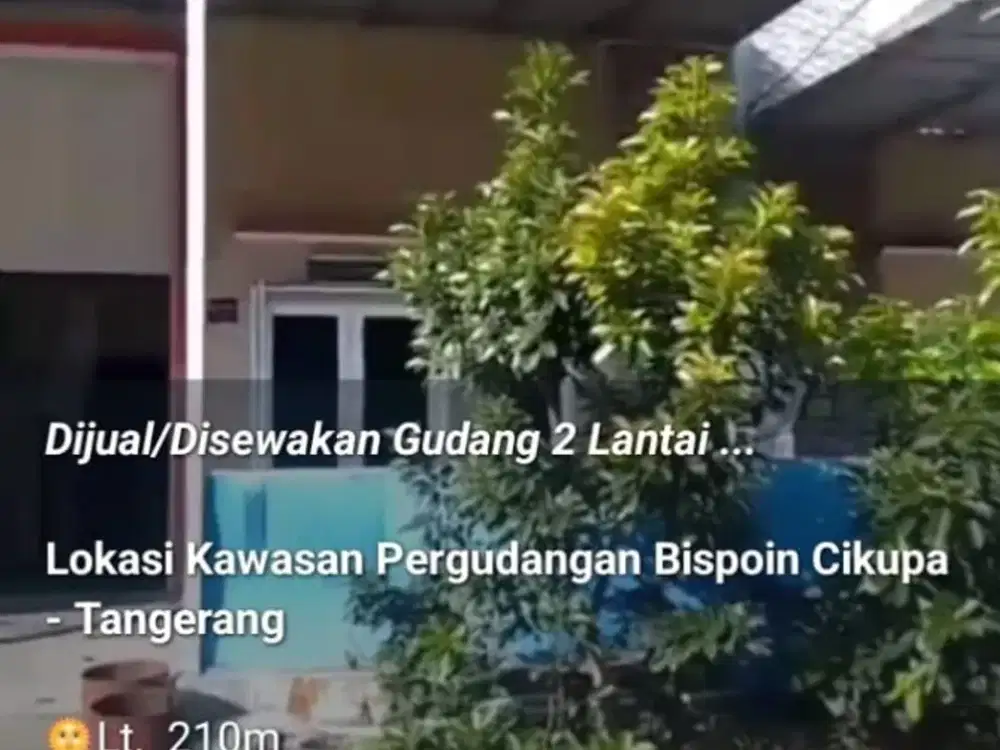 Dijual Atau Di Sewakan Gudang 2 Lantai