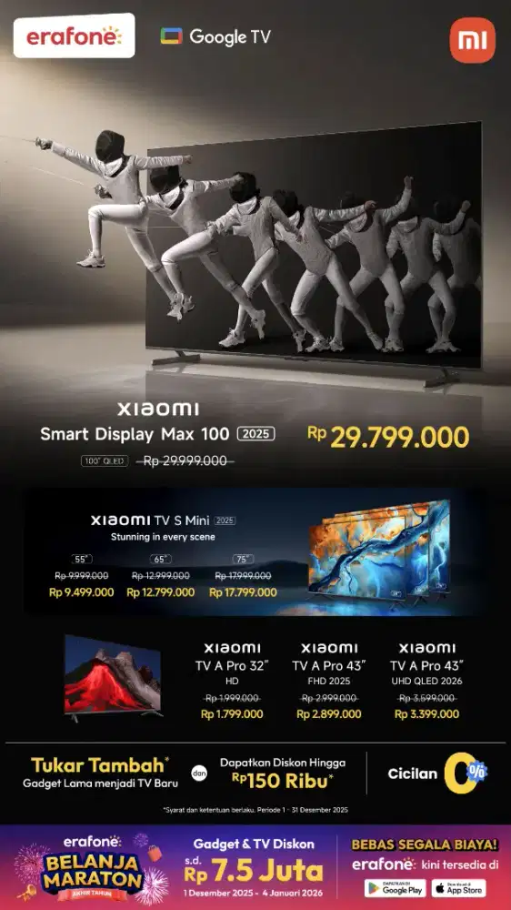 PRICELIST TV XIAOMI DESEMBER