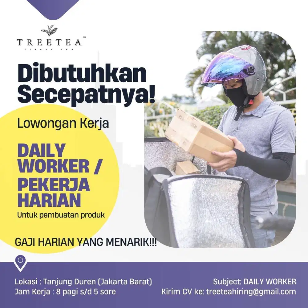Saat ini kami mencari DAILY WORKER / PEKERJA HARIAN - untuk membuat /
