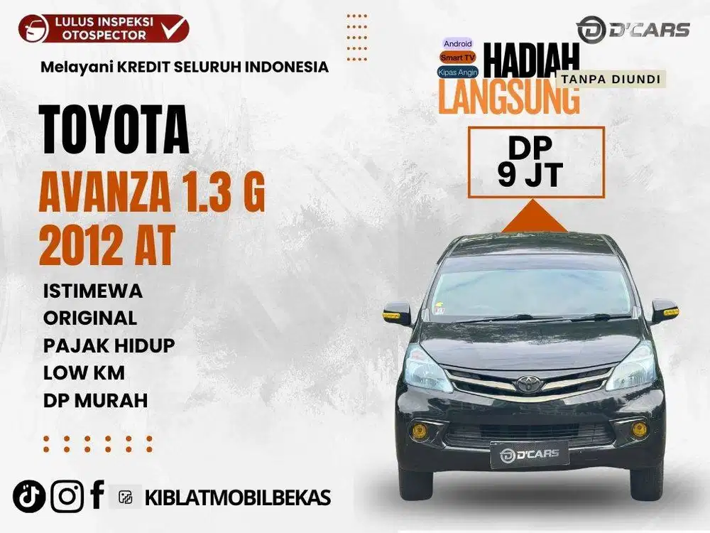 TOYOTA NEW AVANZA 1.3 G 2012 ORIGINAL ISTIMEWA