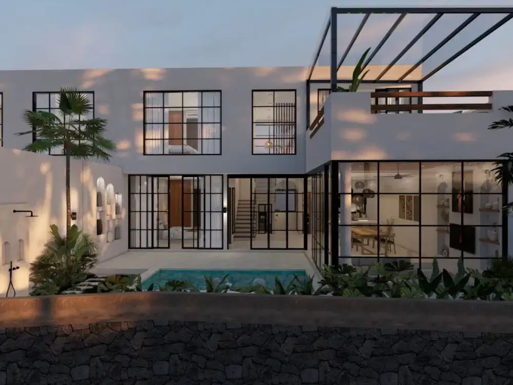 Villa 3 Kamar Tidur dengan Pemandangan Sawah Menghadap Matahari Terbenam di Kaba-Kaba (B-KK06)