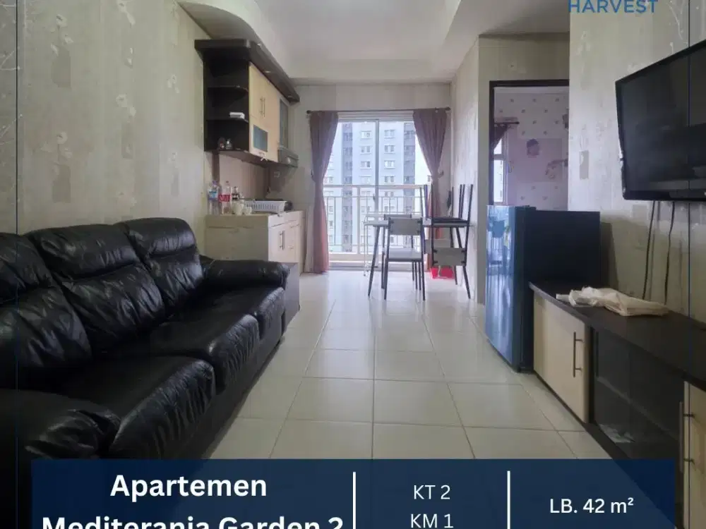 DIJUAL MURAH APARTEMEN MEDITERANIA GARDEN 2 2BR FURNISHED JAKARTA BARAT