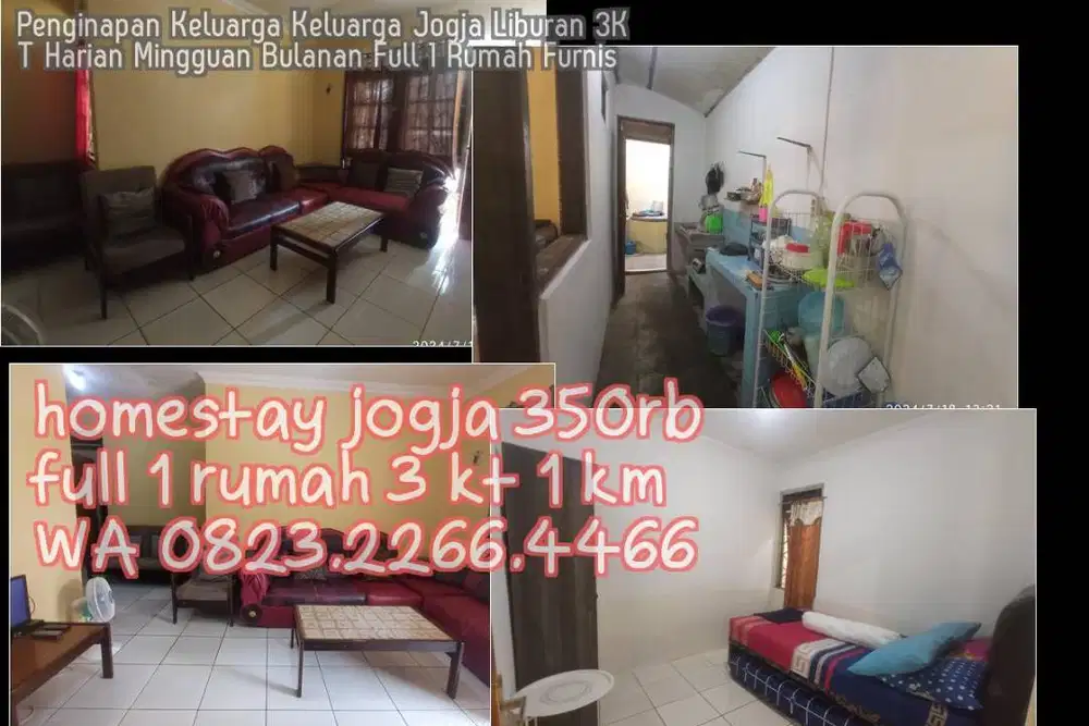 Penginapan Keluarga Keluarga Jogja Liburan 3KT Harian Mingguan Bulanan