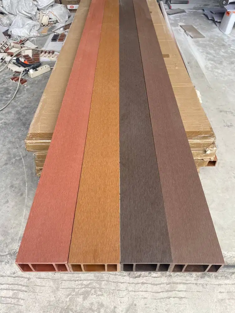 Hollow Outdoor Kisi Kisi WPC kotak pembatas dinding 50x50 50x100 Parti