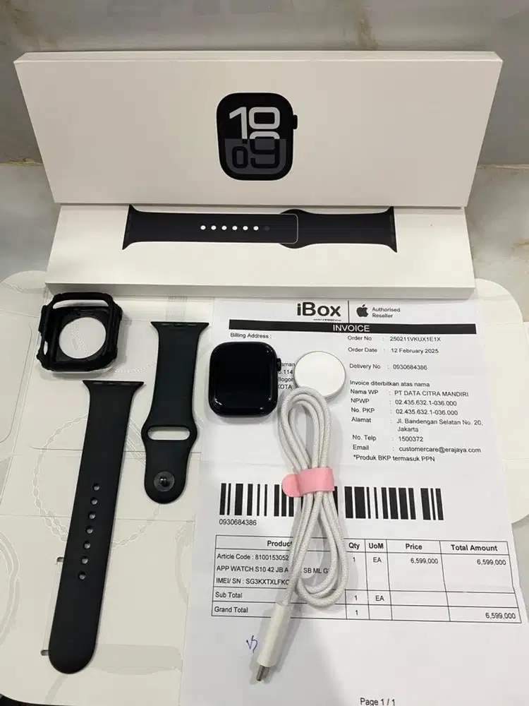 Apple Watch Series 10 GPS 42mm SB M/L Jet Black