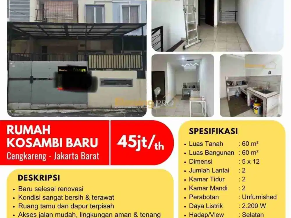 Disewakan Rmh Duri Kosambi Jakarta Barat