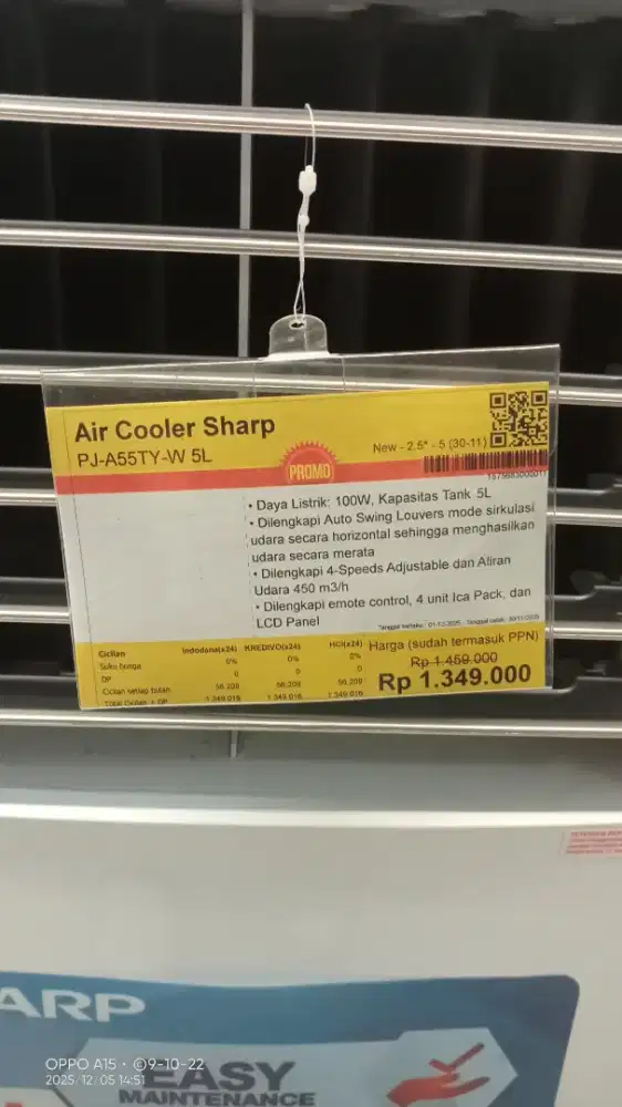 Promo air cooler sharp