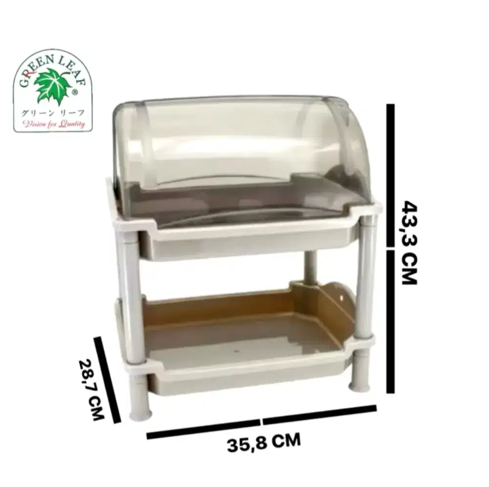 RAK SUSUN STORAGE MINIMALIS / GREEN LEAF - BREAD CASE WITH RACK