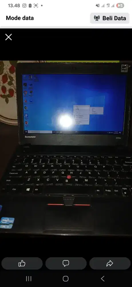 Dijual notebook lenovo thinkpad