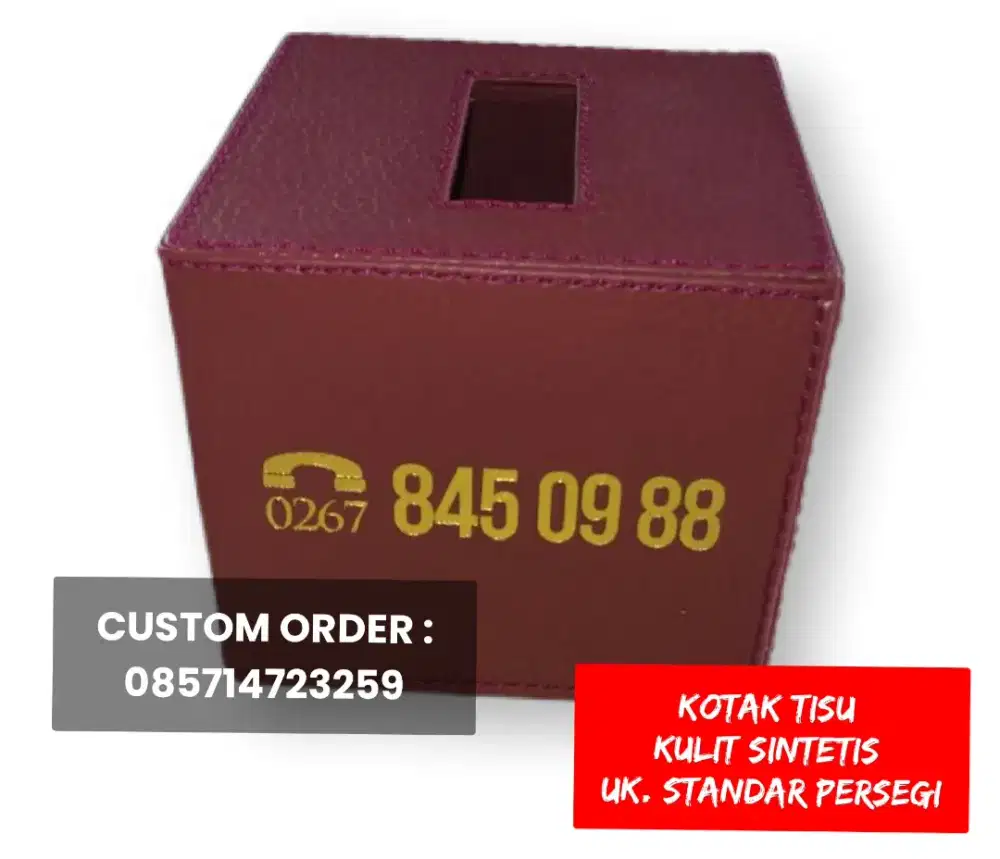 Kotak tisu kulit souvenir dan promosi