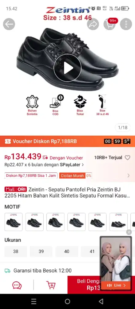 Sepatu Compass retrograde low white blue + Sepatu Pantofel pria