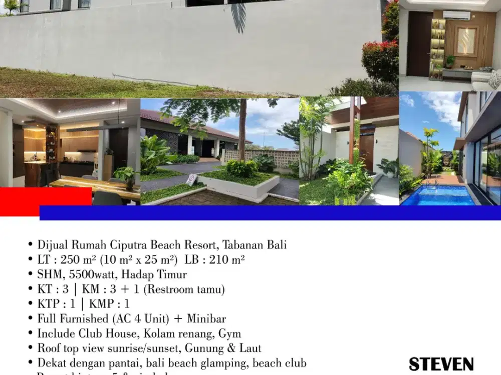 Dijual Rumah Ciputra Beach Resort, Tabanan Bali