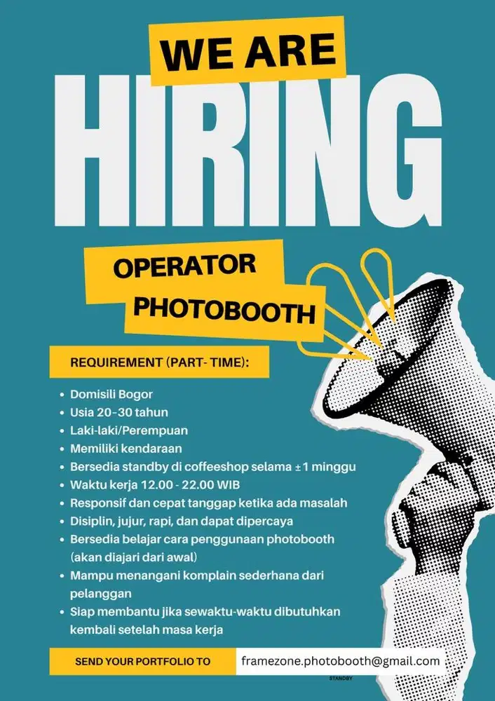 Hiring - Operator Photobooth (Part-Time)