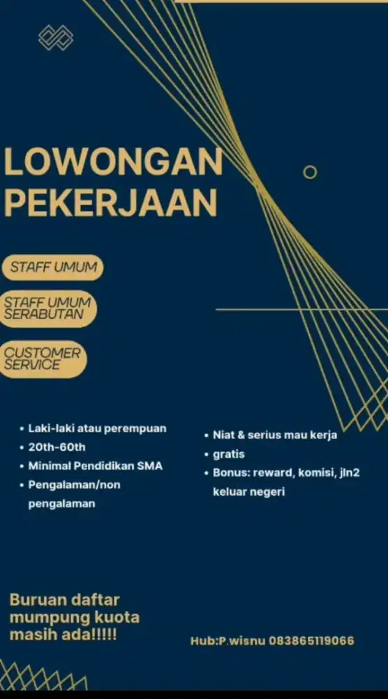 Di buka loker gaji 2jt - 5jt