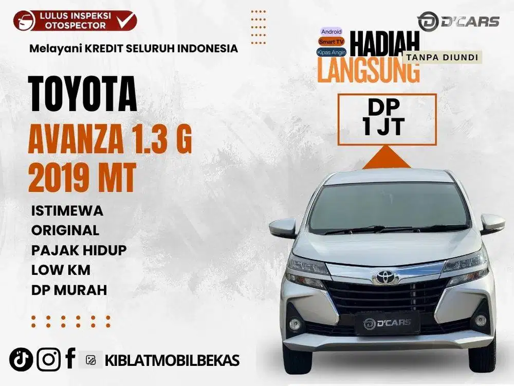 TOYOTA AVANZA G 1.3 2019 MANUAL TANGAN 1 LOW KM