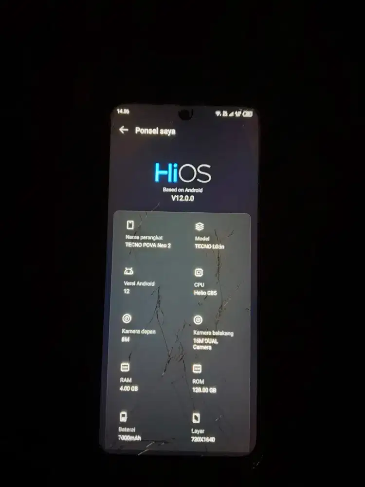 HP Tecno vopa neo2 baterai 7000 MAH helio g85