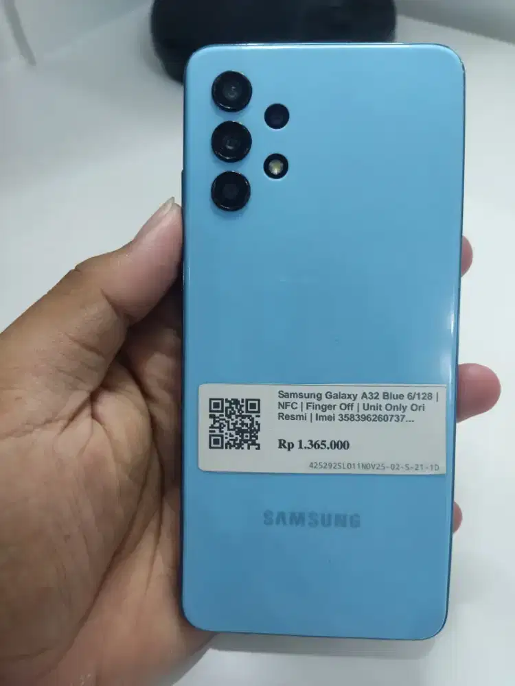 Samsung Galaxy A32 Blue 6/128 NFC Fingerprint Off Unit Only ORI Resmi