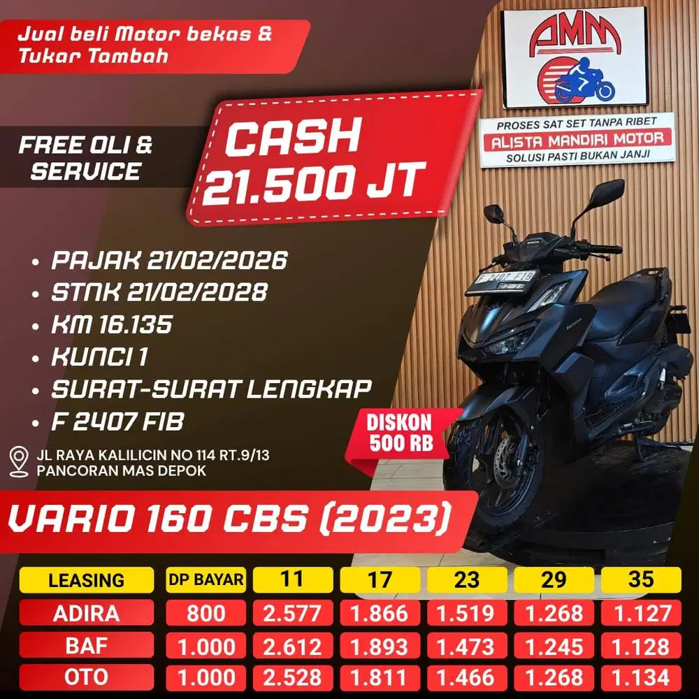 DP 800 VARIO 160 CBS TH 2023 BISA CASH/BAYAR PAKAI CC / PAYLATER