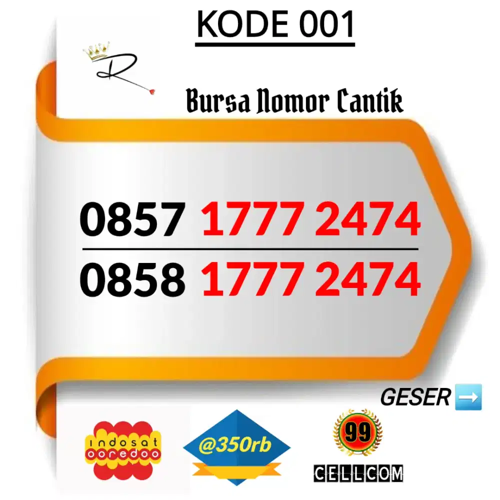 Nomor Cantik Indosat Ekor Raja 2474 Perdana Reguler Isi ulang