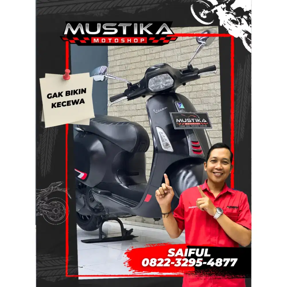 Perfect Condition!!Vespa Sprint S ABS 2020 Black Plat Panjng-Mustika
