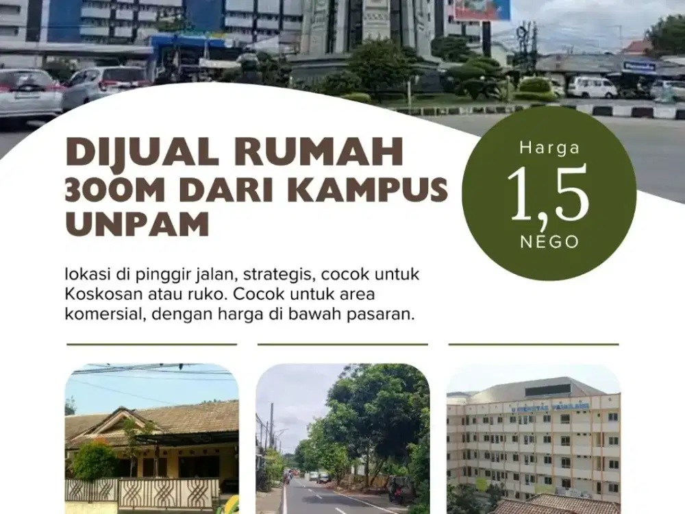 RUMAH STRATEGIS— 300 METER dari Kampus UNPAM Pamulang • Cocok untuk Investasi Kos-Kosan!