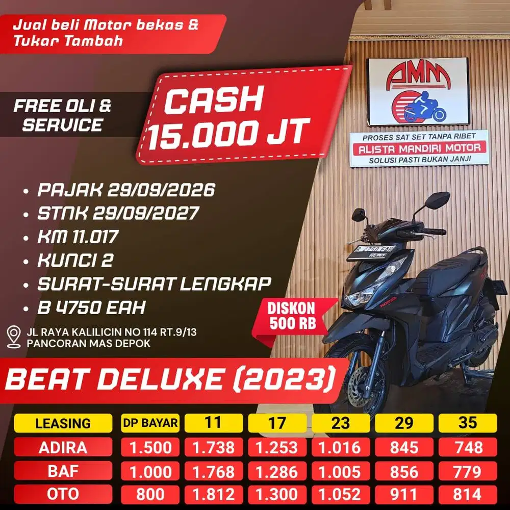 DP 800 BEAT DELUXE TH 2023 BISA CASH/TT/ BAYAR PAKAI CC / PAYLATER