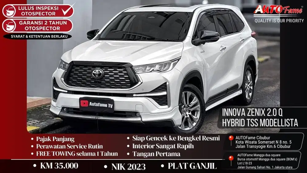 Toyota Innova Zenix 2.0 Q Hybrid TSS Modellista NIK 2023