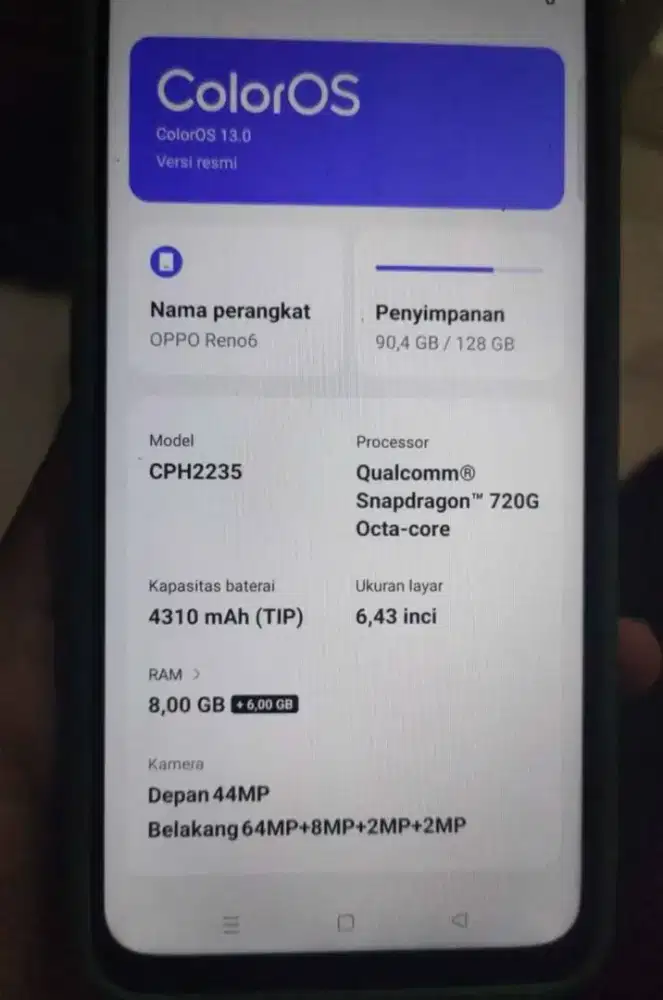 Oppo Reno 6 4G Hitam