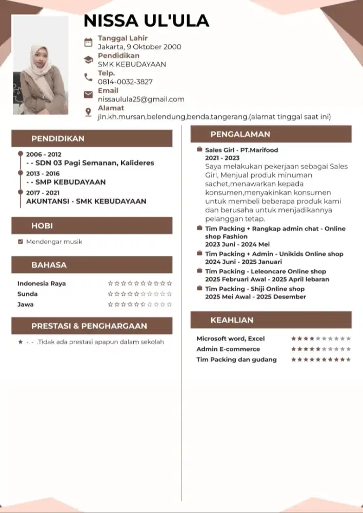 Mencari lowongan pekerjaan, bagian packing.