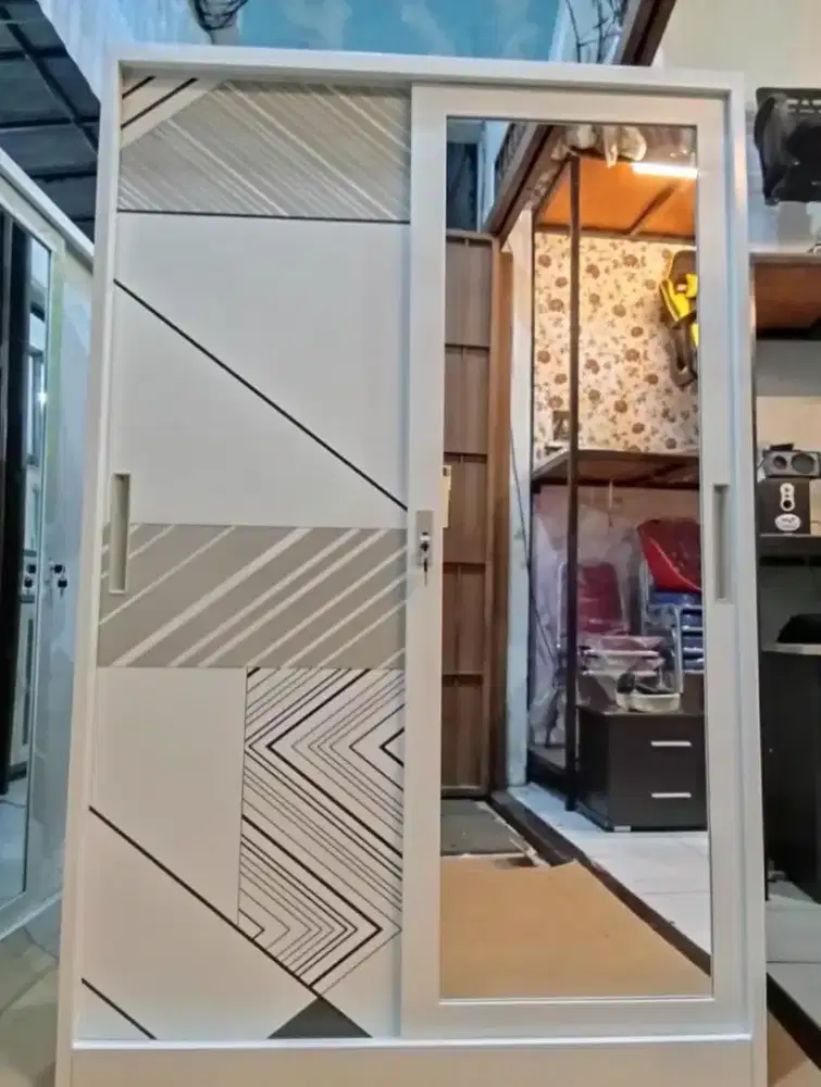 Lemari pakaian sliding 2 pintu