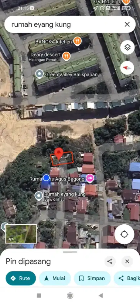 Tanah dengan semi bangunan dekat green valley