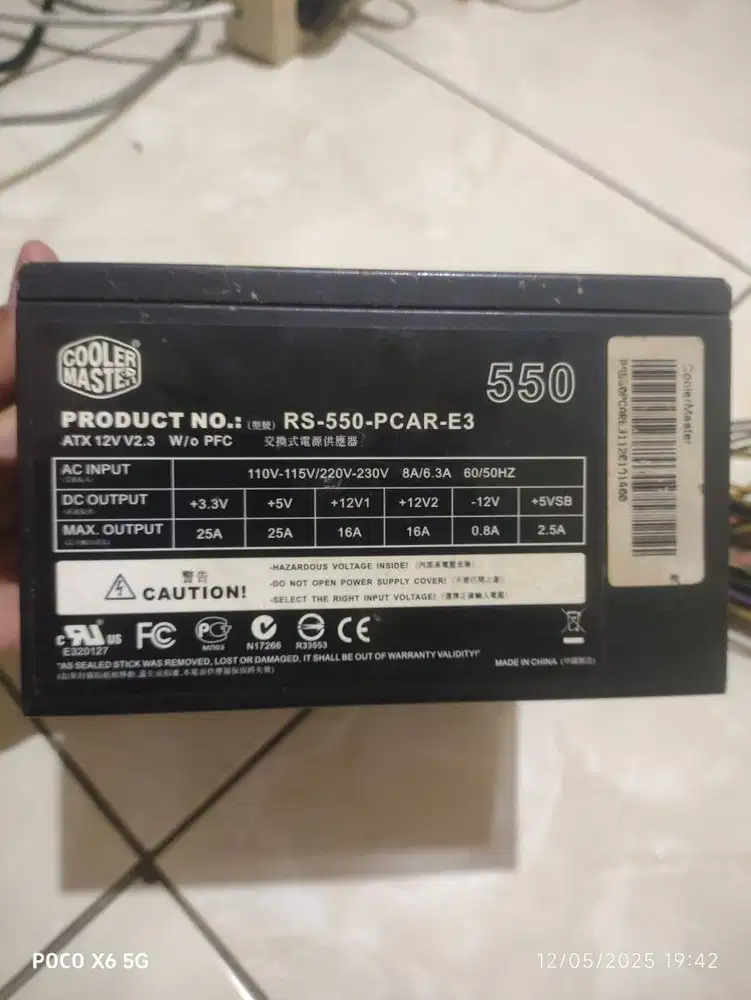 Power Supply / PSU PC 550 Watt Cooler Master