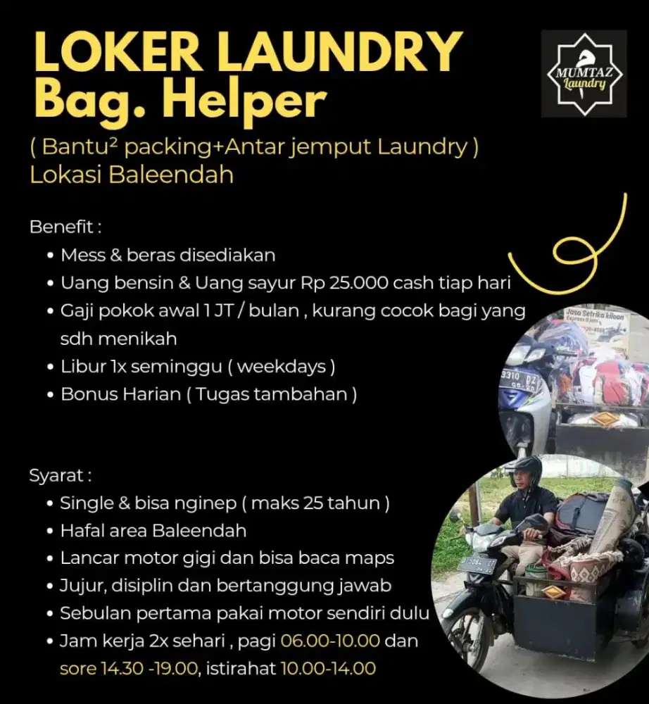 Lowongan Kurir Helper