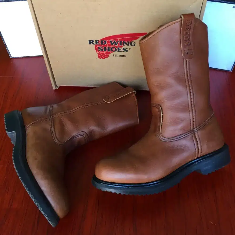 Red Wing Pecos Leather Kulit Sepatu Boots Outdoor Original Size 41