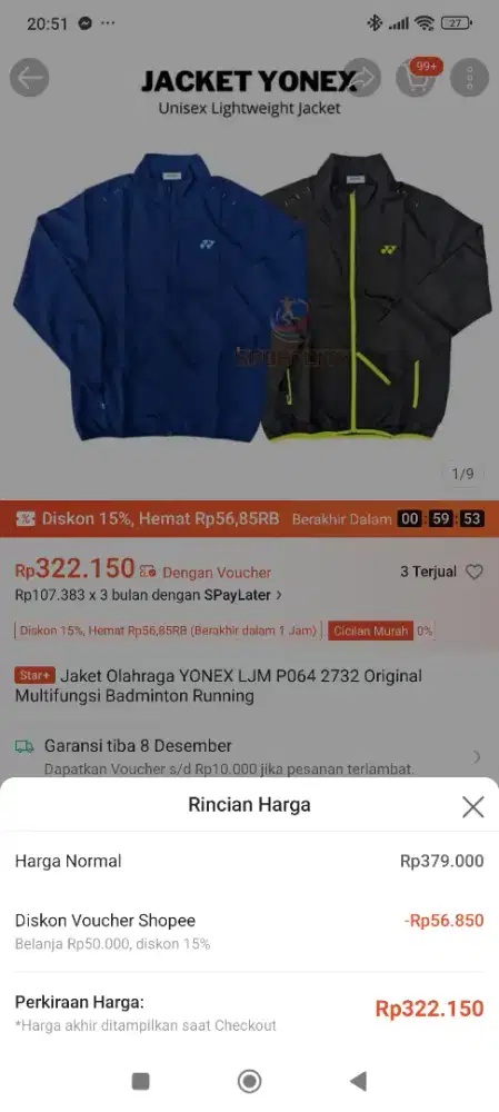 Jaket yonex original.. big clearance sale