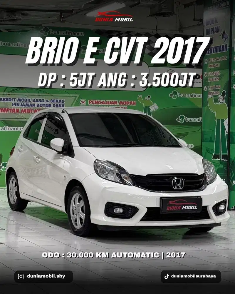 DP 5 JT - Brio E CVT 2017 / 2018 KM 30rb Seperti Baru Ban Serep Utuh