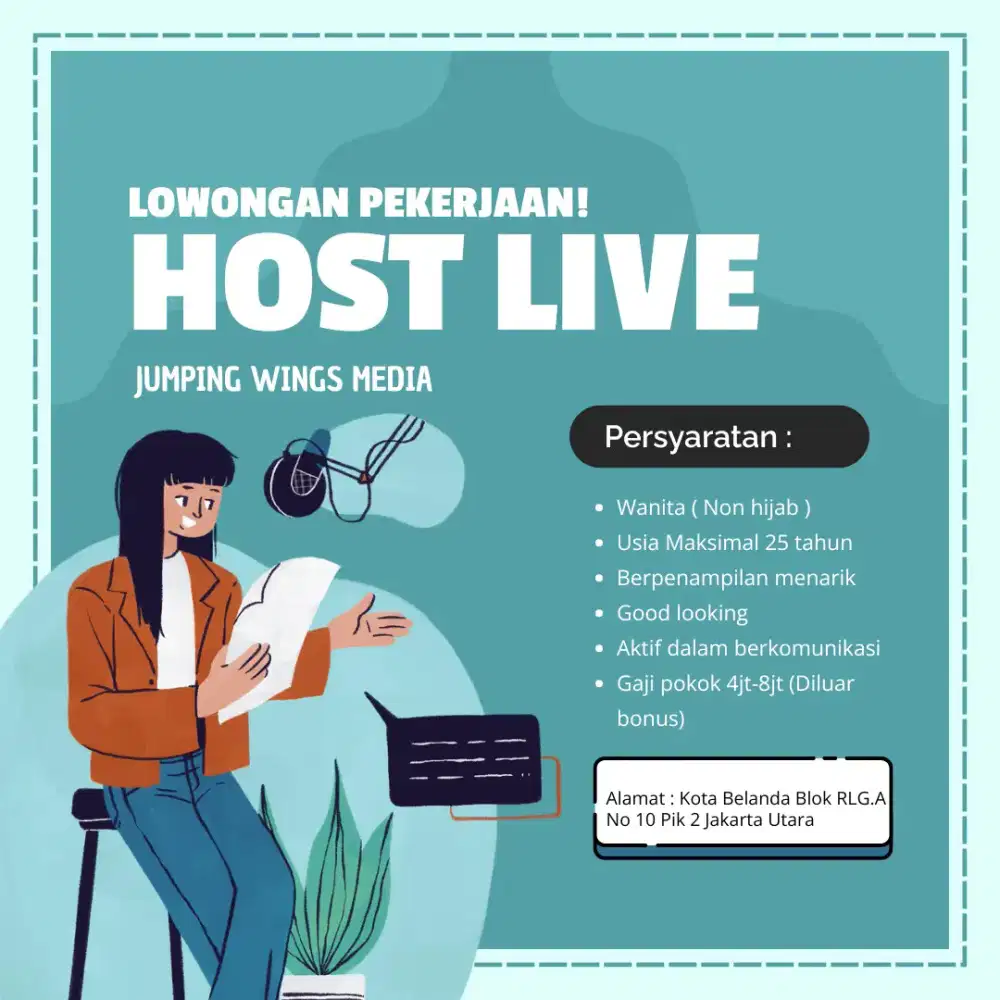 DIBUTUHKAN SEGERA HOST LIVE PEREMPUAN !! ( non hijab )
