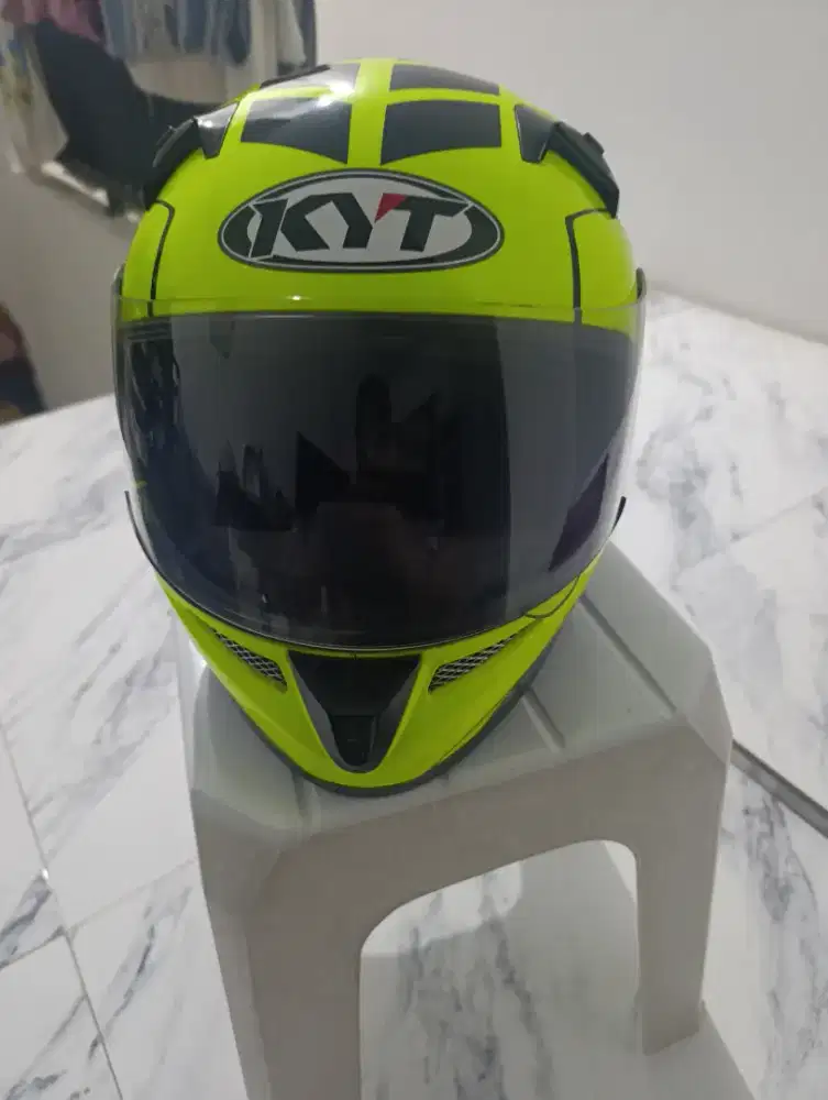 Jual Helm KYT K2 Rider - SuperFluo Y - Double Visor