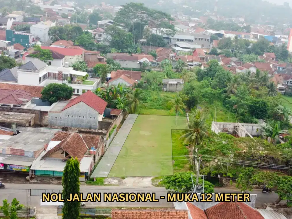 Tanah Nol Jalan Nasional Majenang SHM Muka 12m, Bentuk Ngantong, Cocok Gudang & Ruko